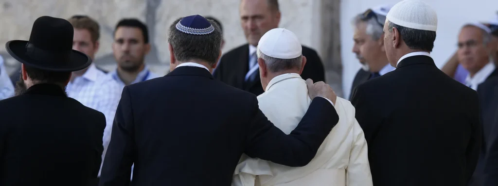 A Rabbi and The Pope stand side by side